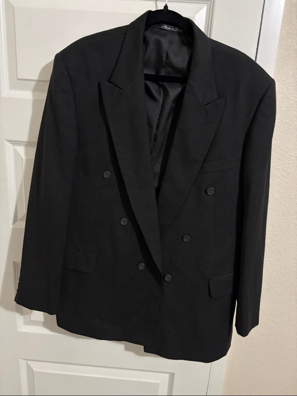 Pierre Balmain Double-Breasted Black Sport Coat
